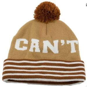 UNDEFEATED Can't Lose Pom Pom Beanie Khaki OS